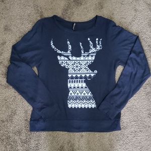 Graphic reindeer long sleeve shirt